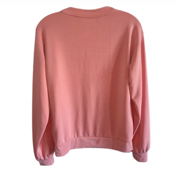 Athleta Willow V-Neck Sweatshirt 798713 Sz XS Sunset Glow Orange Peach Preppy - Picture 4 of 12